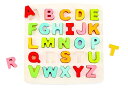 ジグソーパズル 海外製 アメリカ Hape Alphabet Blocks Learning Puzzle Wooden ABC Letters Colorful Educational Puzzle Toy Board for Toddlers Kids, Multi-Colored Jigsaw Blocks, 5 039 039 x 2 039 039 ジグソーパズル 海外製 アメリカ