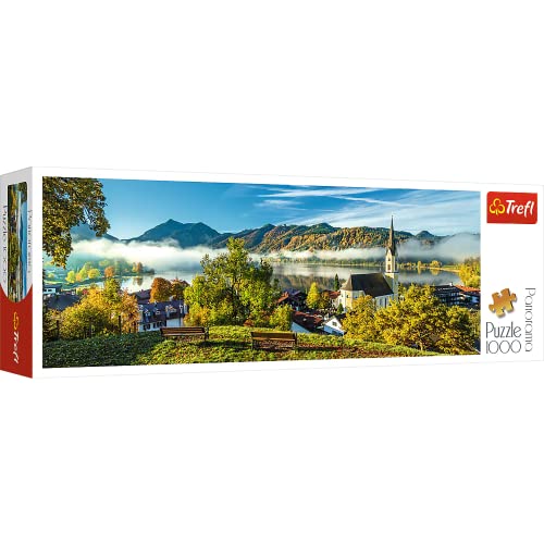 WO\[pY CO AJ Trefl Panorama by The Schliersee Lake 1000 Piece Jigsaw Puzzle Red 27