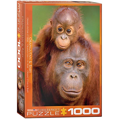 ジグソーパズル 海外製 アメリカ EuroGraphics Orangutan and Baby Jigsaw Puzzle (1000-Piece) , Blueジグソーパズル 海外製 アメリカ