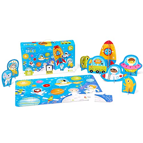 ジグソーパズル 海外製 アメリカ Banana Panda Figure It Out Space Toddler Puzzle - Set Includes Large 20-Piece Jigsaw Puzzle and 8 Stand-Up Cardboard Figures for Creative Play, for Kids Ages 2-4 Yearsジグソーパズル 海外製 アメリカ