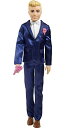 バービー バービー バービー人形 ケン Ken Barbie Ken Doll, Blonde Fairytale Groom with Satiny Blue Suit and 5 Accessories Including Bouquet and Wedding Cakeバービー バービー人形 ケン Ken