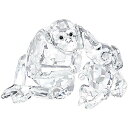 スワロフスキー Swarovski チンパンジーの親子 約6センチ 5063689 動物 クリスタル インテリア