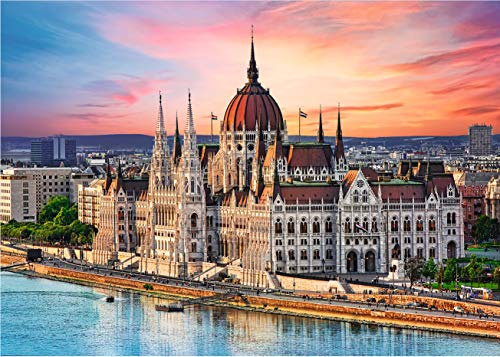 ѥ  ꥫ TREFL 500 Piece Jigsaw Puzzles, Parliament, Budapest Hungary Puzzle, Gothic Revival and Renaissance Revival Architecture, Adult Puzzles, Trefl 37395ѥ  ꥫ
