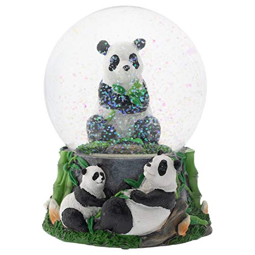 スノーグローブ 雪 置物 インテリア 海外モデル Elanze Designs Hugging Panda Bear Family 100MM Stur..