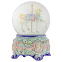 スノーグローブ 雪 置物 インテリア 海外モデル Elanze Designs Purple Floral Horse and Carousel 100MM S...