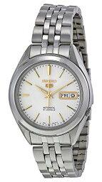 腕時計 セイコー メンズ Seiko 5 SNKL17 Men's Stainless Steel White Dial Gold Index Day Date Automatic Watch腕時計 セイコー メンズ