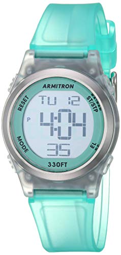 腕時計 アーミトロン レディース Armitron Sport Women's 45/7102TTL Digital Chronograph Translucent Matte Teal Resin Strap Watch腕時計 アーミトロン レディース