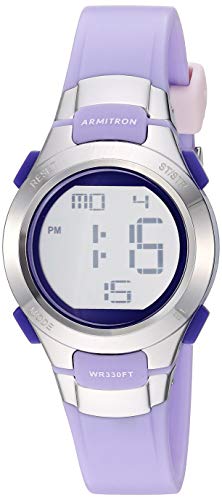 腕時計 アーミトロン レディース Armitron Sport Women's Silver-Tone Accented Digital Chronograph Matte Lavender Resin Strap Watch, 45/7012LAV腕時計 アーミトロン レディース