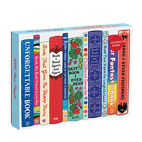 WO\[pY CO AJ Galison Ideal Bookshelf 1000 Piece Jigsaw Puzzle for Adults and Families, Illustrated Bookshelf Puzzle with Relatable Book Titles (9780735348806)WO\[pY CO AJ