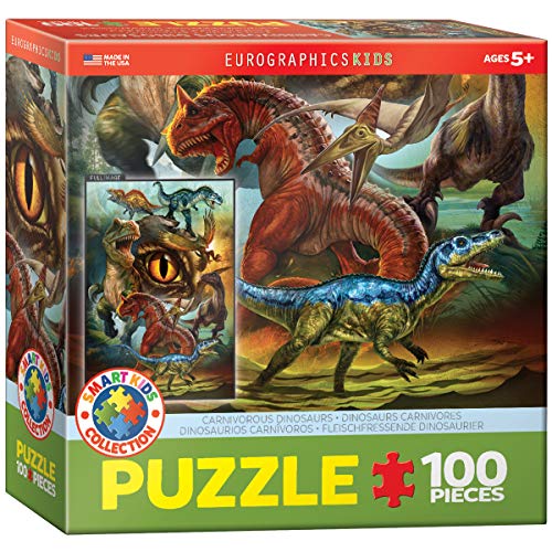 WO\[pY CO AJ EuroGraphics 6100-0359 Carnivorous Dinosaurs 100-Piece PuzzleWO\[pY CO AJ