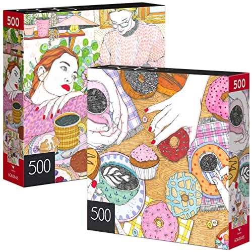 ジグソーパズル 海外製 アメリカ Spin Master Games 2-Pack of 500-Piece Jigsaw Puzzles, Dreaming Girl & Coffee Time | Puzzles for Adults and Kids Ages 8+ジグソーパズル 海外製 アメリカ