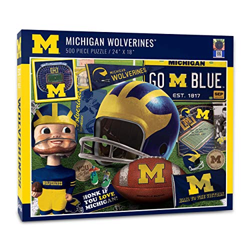 ジグソーパズル 海外製 アメリカ YouTheFan NCAA Michigan Wolverines Retro Series Puzzle - 500 Pieces, Team Colors, Largeジグソーパズル 海外製 アメリカ