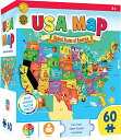 ジグソーパズル 海外製 アメリカ MasterPieces 60 Piece Educational Jigsaw Puzzle for Kids - USA Map State Shaped - 16.5"x12.75"ジグソーパズル 海外製 アメリカ