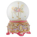 スノーグローブ 雪 置物 インテリア 海外モデル Elanze Designs Pink Rose Horse and Carousel 100MM Sturd...