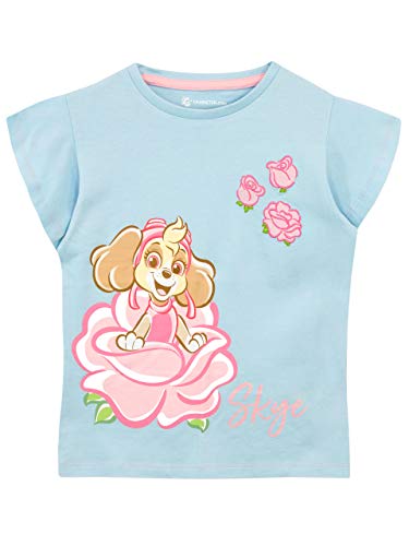 パウパトロール 子供服 半袖Tシャツ 2T 日本サイズ95相当 スカイ ライトブルー キッズ ファッション 男の子 女の子 バラ