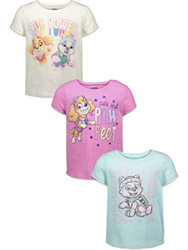 【送料無料】パウパトロール 子供服 半袖Tシャツ 3枚組 2T 日本サイズ95相当 スカイ エベレスト 複数キャラクター ライトブルー/ピンク/ホワイト キッズ ファッション 男の子 女の子