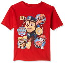 パウパトロール 子供服 半袖Tシャツ 7 日本サイズ120-130相当 チェイス ラブル マーシャル ズーマ 複数キャラクター レッド キッズ ファッション 男の子 女の子