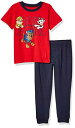 パウパトロール 子供服 半袖Tシャツ ズボンセット 2T 日本サイズ95相当 チェイス マーシャル ラブル 複数キャラクター レッド キッズ ファッション 男の...