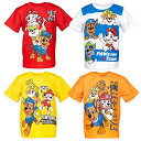 パウパトロール 子供服 半袖Tシャツ 4枚組 2T 日本サイズ95相当 チェイス マーシャル ラブル ズーマ 複数キャラクター レッド/オレンジ キッズ ファッ...