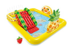 プール ビニールプール ファミリープール オーバルプール 家庭用プール Intex 57158EP Fun'N Fruity 8ft x 6.25ft x 4in Outdoor Inflatable Kiddie Pool Water Play Center with Water Slide, Sprプール ビニールプール ファミリープール オーバルプール 家庭用プール