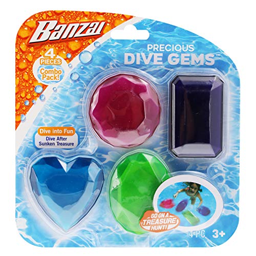 フロート プール 水遊び おもちゃ BANZAI Precious Dive Gems 4 Pack, Diving Toy for Water, Pool Diving Toyフロート プール 水遊び おもちゃ