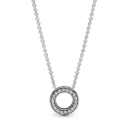 パンドラ アクセサリー ブランド かわいい おしゃれ Pandora Jewelry Hearts of Pandora Cubic Zirconia Necklace in Sterling Silver, 17.7", No Boxパンドラ アクセサリー ブランド かわいい おしゃれのサムネイル