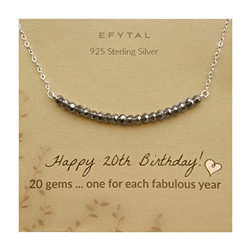 楽天angelicaEFYTAL アクセサリー ブランド かわいい おしゃれ EFYTAL 20th Birthday Gifts for Women, Sterling Silver Necklace, 20 beads for 20 Year Old Girl, Jewelry Gift IdeaEFYTAL アクセサリー ブランド かわいい おしゃれ