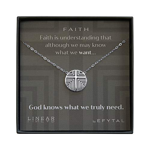 EFYTAL アクセサリー ブランド かわいい おしゃれ EFYTAL Religious Gifts for Women, 925 Sterling Silver Faith Cross Necklace for Women, Confirmation Gifts for Teenage Girl, Christian Gifts for Women, SpiritEFYTAL アクセサリー ブランド かわいい おしゃれ