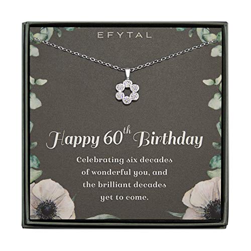 EFYTAL アクセサリー ブランド かわいい おしゃれ EFYTAL 50th Birthday Gifts For Women, Sterling Silver Necklace Gifts for 30th 40th 50th 60th Birthday, Cool Gifts for 30/40/50/60 Year Old Woman, Sterling SEFYTAL アクセサリー ブランド かわいい おしゃれ