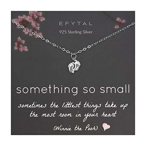 EFYTAL アクセサリー ブランド かわいい おしゃれ EFYTAL New Mom Gifts for Women, 925 Sterling Silver Personalized Baby Feet Necklace for Mom to Be Gift, Baby Shower Gifts, Pregnancy Gift for First Time MomEFYTAL アクセサリー ブランド かわいい おしゃれ