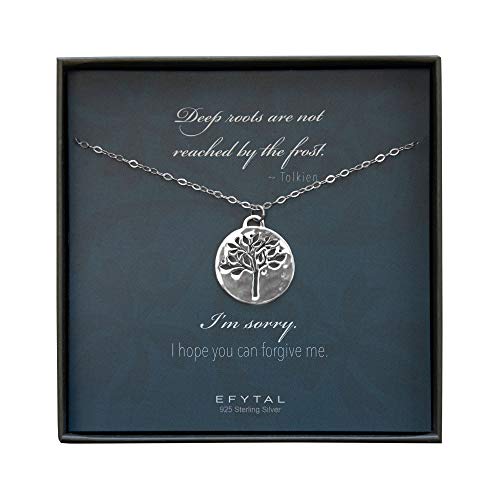 EFYTAL アクセサリー ブランド かわいい おしゃれ EFYTAL I'm Sorry Gifts for Her, 925 Sterling Silver Tree of Life Necklace, Best Friend Apology Gift, Friendship Necklaces for WomenEFYTAL アクセサリー ブランド かわいい おしゃれ