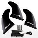 サーフィン フィン マリンスポーツ Abahub Surfboard Thruster Fins Set, Compatible with Future Sty...