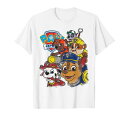 パウパトロール 子供服 半袖Tシャツ キッズ スモール チェイス マーシャル ラブル ズーマ ロッキー 複数キャラクター ブルー キッズ ファッション 男の子 ...