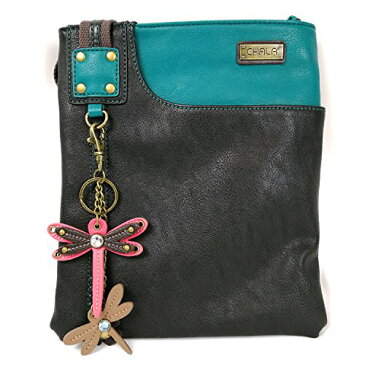 chala バッグ パッチ カバン かわいい 【送料無料】Chala Crossbody SWING Bag Vegan Leather with Detachable Mini Key fob (Teal- 609 Pink Dragonfly)chala バッグ パッチ カバン かわいい