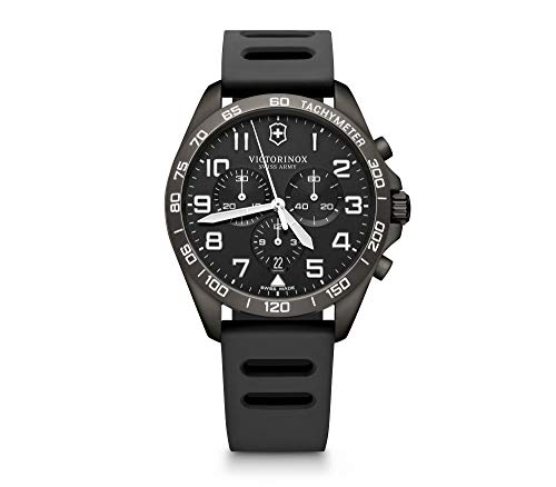 ビクトリノックス 腕時計 ビクトリノックス スイス レディース，ウィメンズ Victorinox Fieldforce Sport Chrono, Black Dial, Black Rubber Strap with SAK腕時計 ビクトリノックス スイス レディース，ウィメンズ