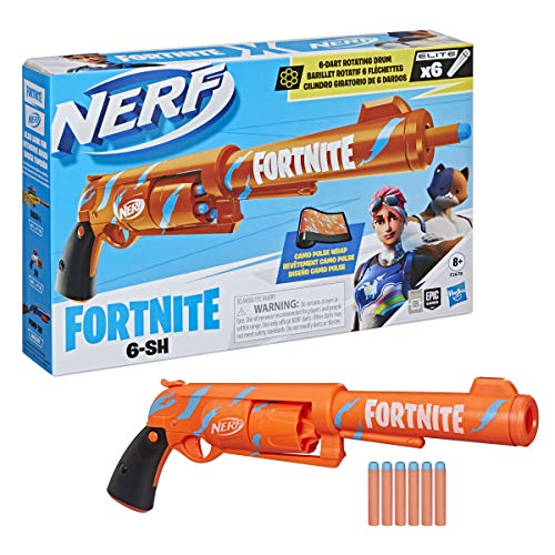 ナーフ FORTNITE アメリカ 直輸入 ダーツ NERF Fortnite 6-SH Dart Blaster - Camo Pulse Wrap, Hammer Action Priming, 6-Dart Rotating Drum, Includes 6 Official Elite Dartsナーフ FORTNITE アメリカ 直輸入 ダーツ