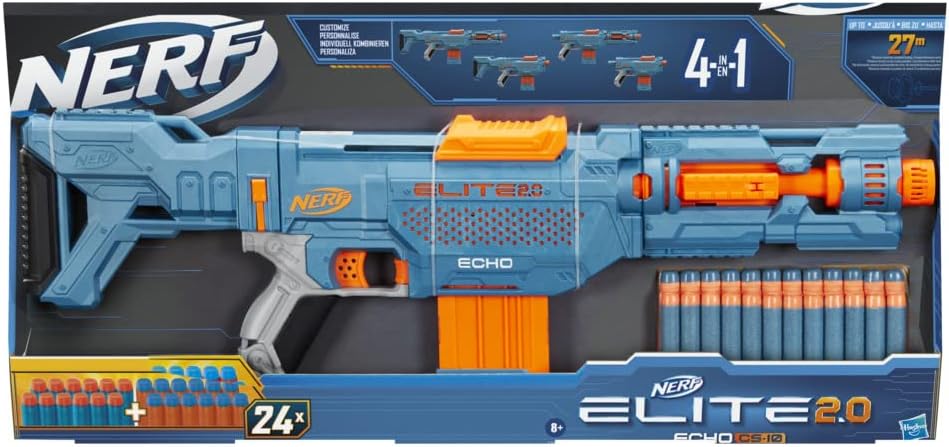 ナーフ アメリカ 直輸入 ソフトダーツ リフィル Nerf Elite 2.0 Echo CS-10 Blaster ? 24 Official Nerf Darts, 10-Dart Clip, Removable Stock and Barrel Extension, 4 Tactical Rails, Multicolor, 6.67 x 68.58 x 3ナーフ アメリカ 直輸入 ソフトダーツ リフィル 2