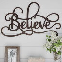 壁飾り インテリア タペストリー 壁掛けオブジェ 海外デザイン Lavish Home Believe Wall Decor - Decorative 3D Metal Cutout - Word Art Sign for Modern Rustic and Vintage Farmhouse Decor (Distresse壁飾り インテリア タペストリー 壁掛けオブジェ 海外デザイン