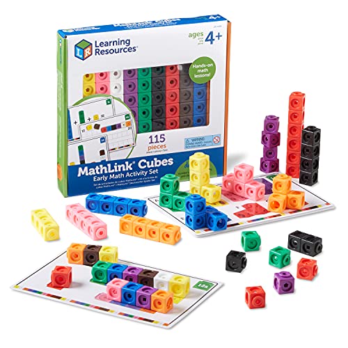 知育玩具 パズル ブロック ラーニングリソース Learning Resources MathLink Cubes Early Math Activity Set - 115 Pieces, Ages 4 , Kindergarten STEM Activities, Linking Cubes, Connecting Cubes知育玩具 パズル ブロック ラーニングリソース