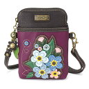 chala バッグ パッチ カバン かわいい CHALA Cell Phone Crossbody Purse-Women PU Leather/Canvas Multicolor Handbag with Adjustable Strap - Forget Me Not - purplechala バッグ パッチ カバン かわいい