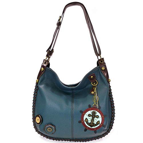 chala obO pb` Jo 킢 Chala Handbags, Casual Style, Soft, Large Shoulder or Crossbody Purse with Keyfob - Navy Blue (Ship's Wheel)chala obO pb` Jo 킢