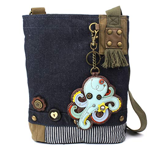 chala バッグ パッチ カバン かわいい Chala Patch Cross-Body Women Handbag, Blue Denim Canvas Mess..