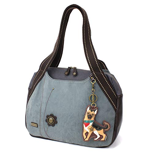 chala バッグ パッチ カバン かわいい Chala Bowling Bag - German Shepherd - Indigochala バッグ パッチ カバン かわいい