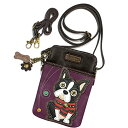 chala バッグ パッチ カバン かわいい Boston Terrier 3 in 1- Wallet/Crossbody Purse/Wristlet wi...