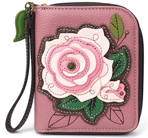 chala 財布 パッチ ウォレット チャラ CHALA Handbags- Zip Around Wallet, Wristlet, 8 Credit Card Slots Sturdy Coin Purse for women (Pink Rose)chala 財布 パッチ ウォレット チャラ