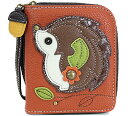 chala z pb` EHbg ` CHALA Zip Around Wallet, Wristlet, 8 Credit Card Slots, Sturdy Pu Leather - Hedgehog - Orangechala z pb` EHbg `