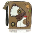 chala z pb` EHbg ` CHALA Zip Around Wallet, Wristlet, 8 Credit Card Slots, Sturdy Pu Leather - Toffy Dog - Brownchala z pb` EHbg `