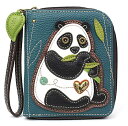chala z pb` EHbg ` CHALA Zip Around Wallet, Wristlet, 8 Credit Card Slots, Sturdy Pu Leather - New Panda - Turquoisechala z pb` EHbg `