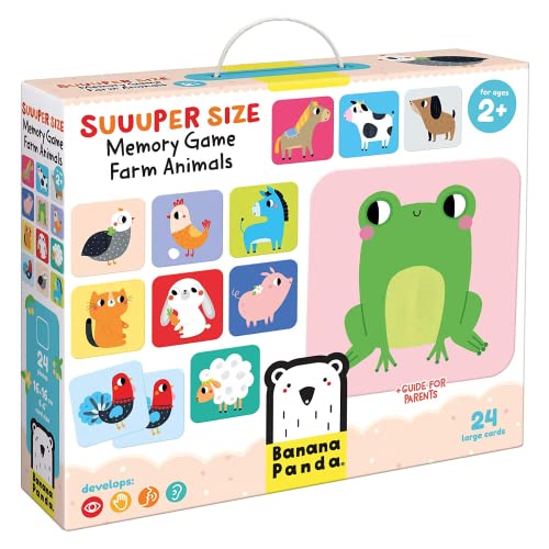 ボードゲーム 英語 アメリカ 海外ゲーム Banana Panda Suuuper Size Memory Game - Farm Animals - Classic Toddler Game Includes 24 Extra-Large Cards - Play Matching Games or Use as Flashcards, for Toddlers and Little ボードゲーム 英語 アメリカ 海外ゲーム