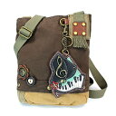 chala バッグ パッチ カバン かわいい Chala Canvas Cotton Cross-body Tote Bags with Piano Key Fob/Coin Purse (Dark Brown)chala バッグ パッチ カバン かわいい